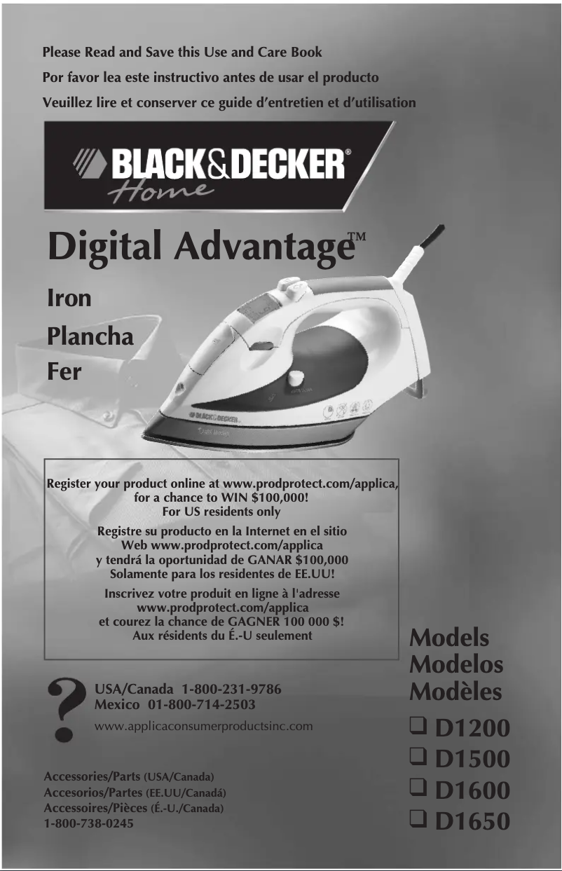 Page 1 de la notice Manuel utilisateur Black & Decker D1200