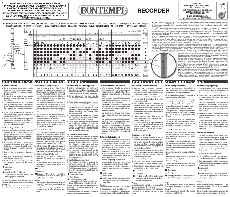 Page 1 de la notice Manuel utilisateur Bontempi Recorder