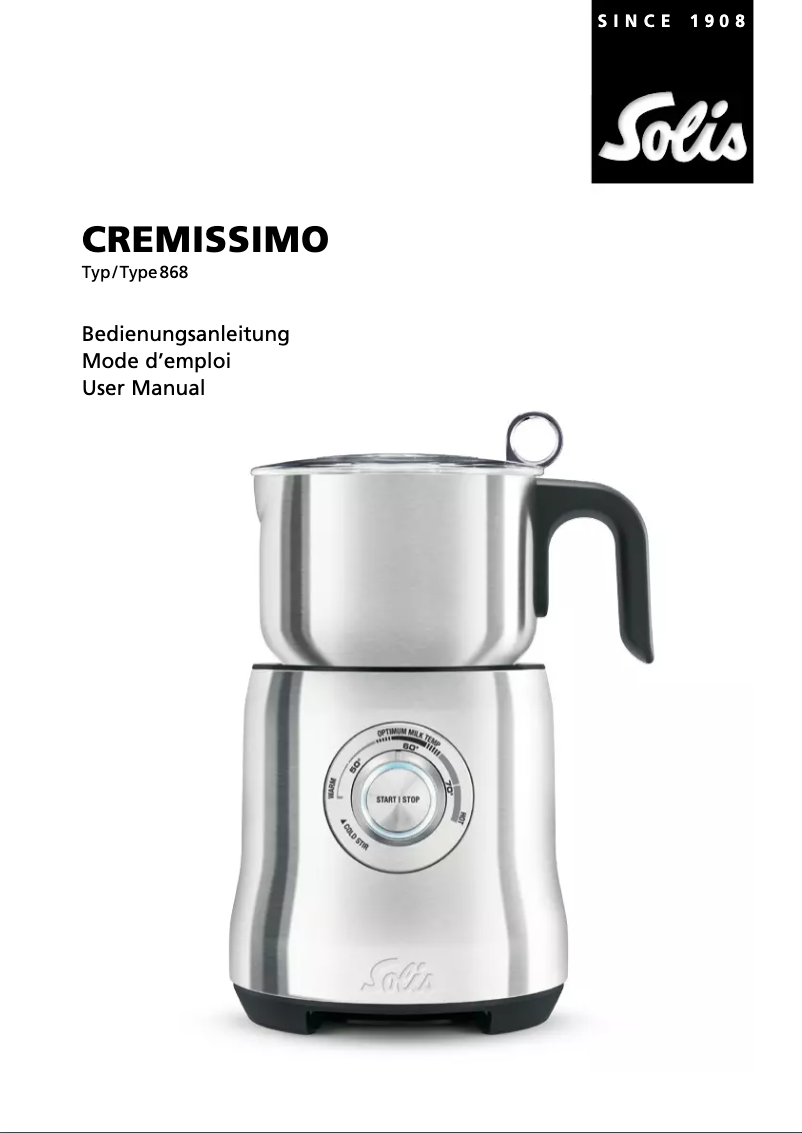 Page 1 de la notice Manuel utilisateur Solis Cremissimo