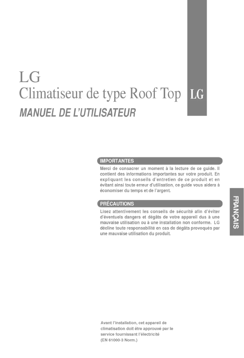Page n°1 - Manuel utilisateur LG LK-1080HH