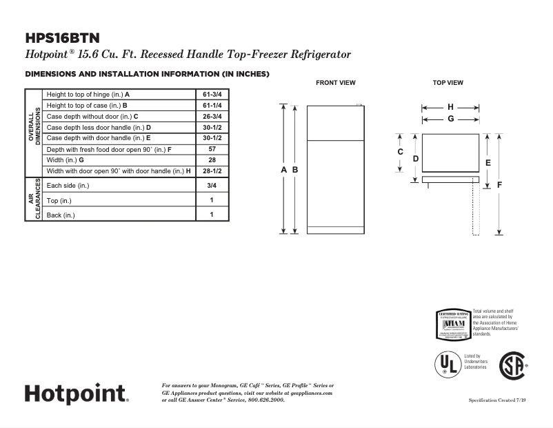 Imagen de la primera página del manual del dispositivo HPS16BTNRBB