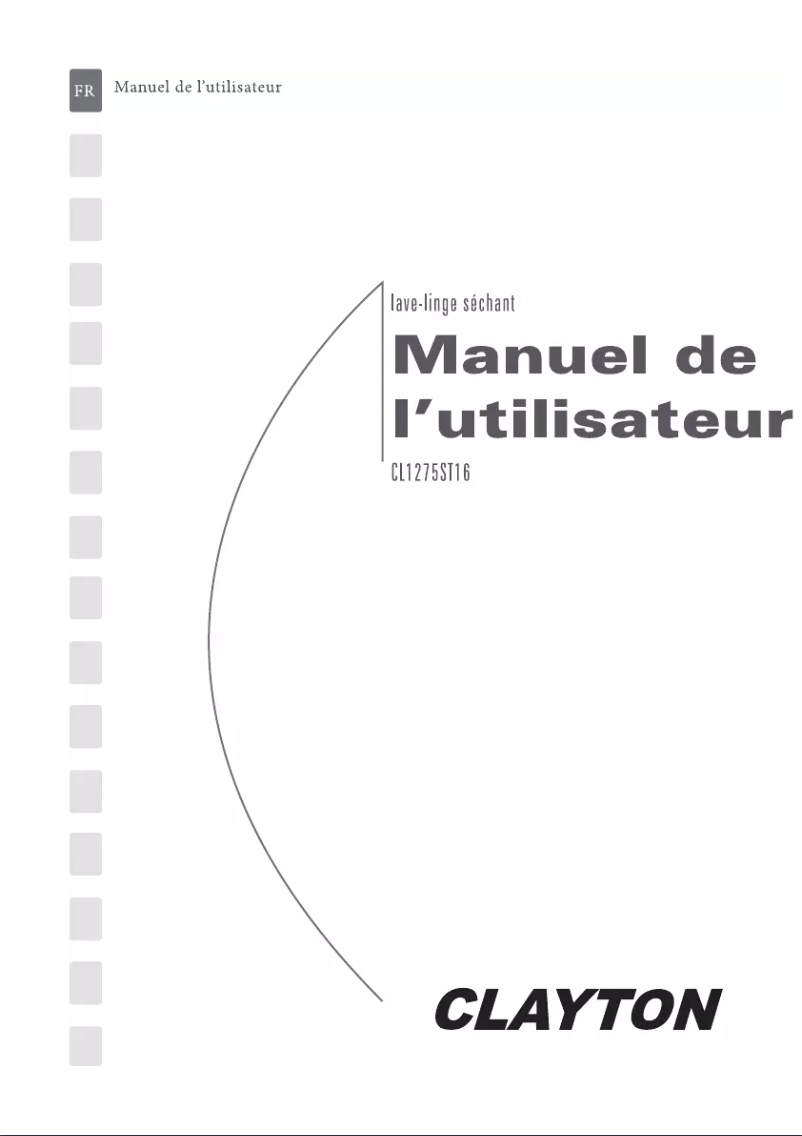 Page 1 de la notice Manuel utilisateur Clayton CL1275ST16