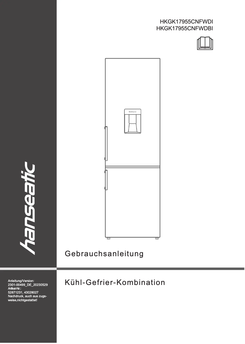 Página 1 del manual Manual de usuario Hanseatic HKGK17955CNFWDI