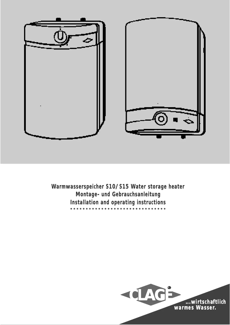 Page 1 de la notice Manuel utilisateur Clage S 10