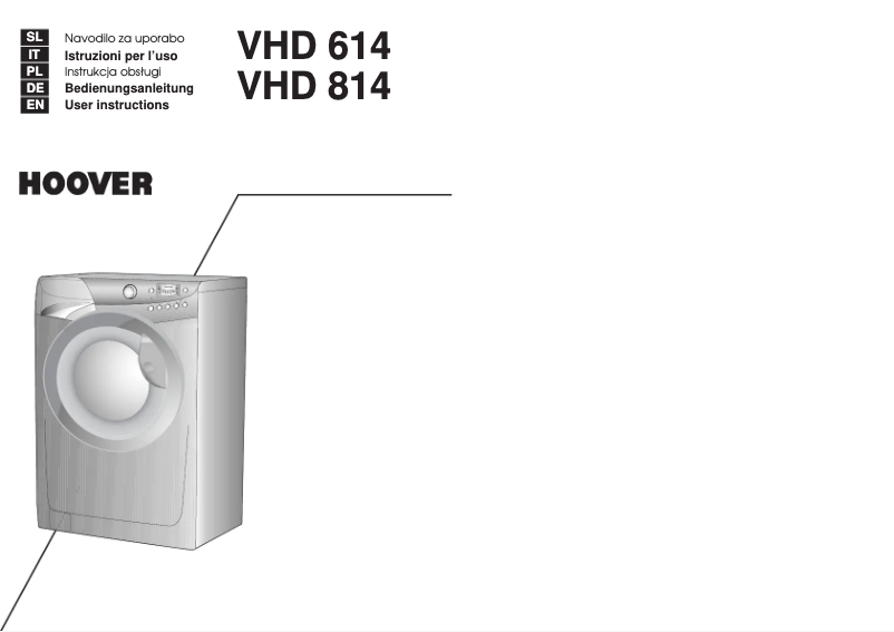 Page 1 de la notice Manuel utilisateur Hoover VHD 814