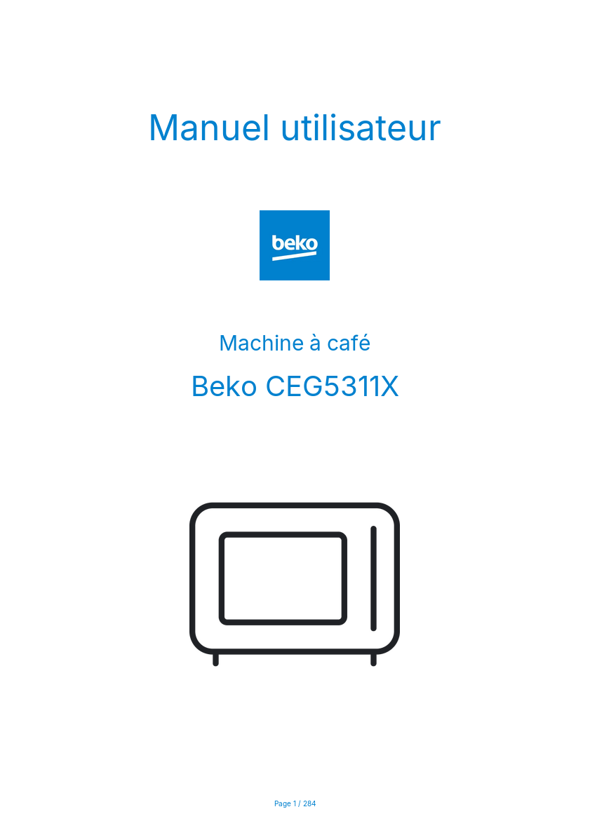 Page n°1 - Manuel utilisateur Beko CEG5311X