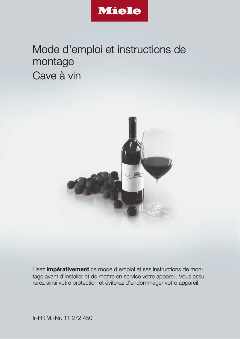 Page n°1 - Manuel utilisateur Miele KWT 2611 Vi