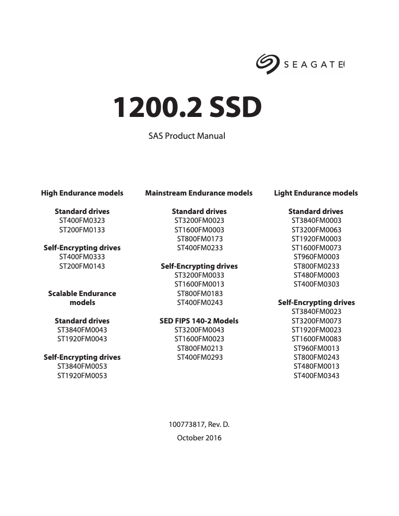 Page 1 de la notice Manuel utilisateur Seagate 1200.2