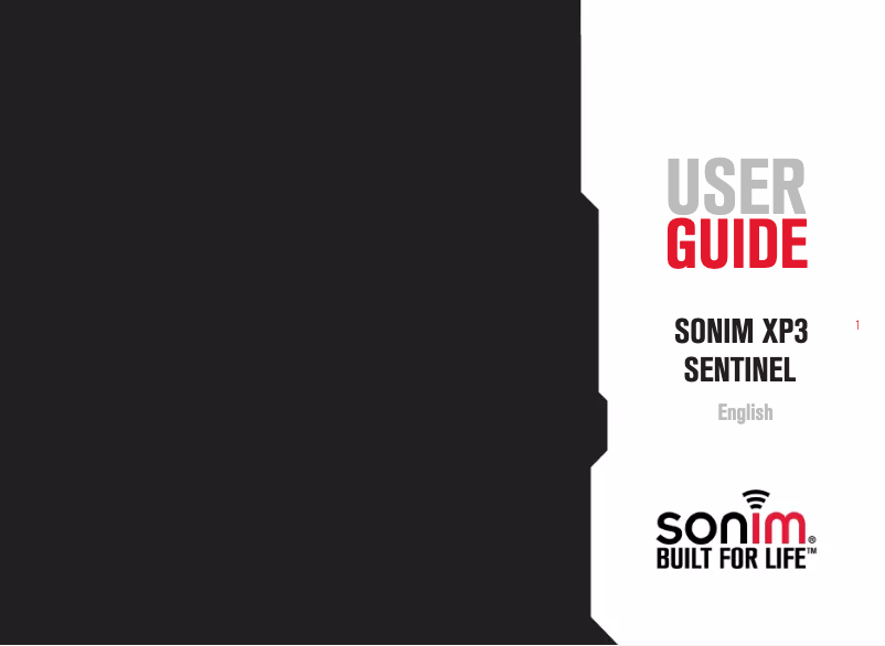 Image de la première page du manuel de l'appareil XP3 Sentinel