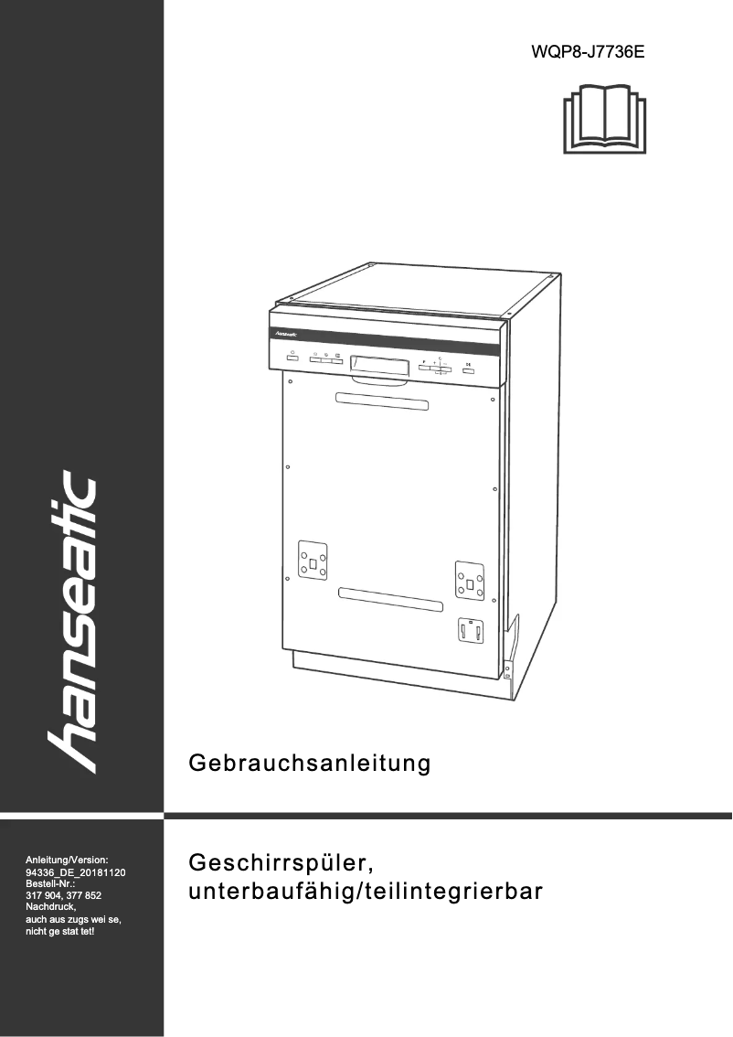 Página 1 del manual Manual de usuario Hanseatic WQP8-J7736E
