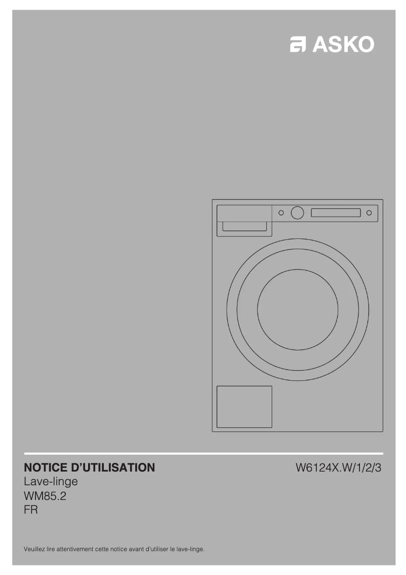 Page 1 de la notice Manuel utilisateur Asko W6124X