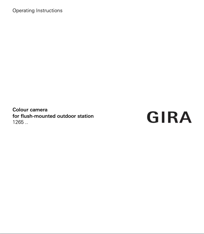 Page 1 de la notice Manuel utilisateur Gira 126565
