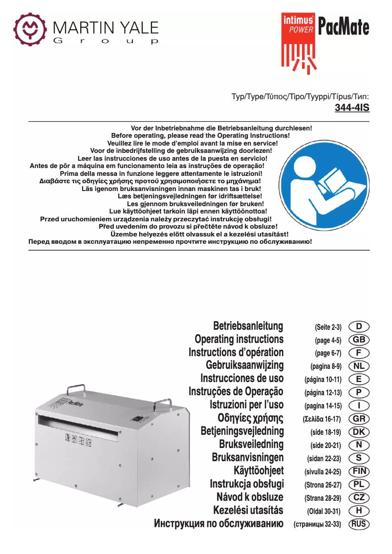 Page n°1 - Manuel utilisateur Intimus PacMate