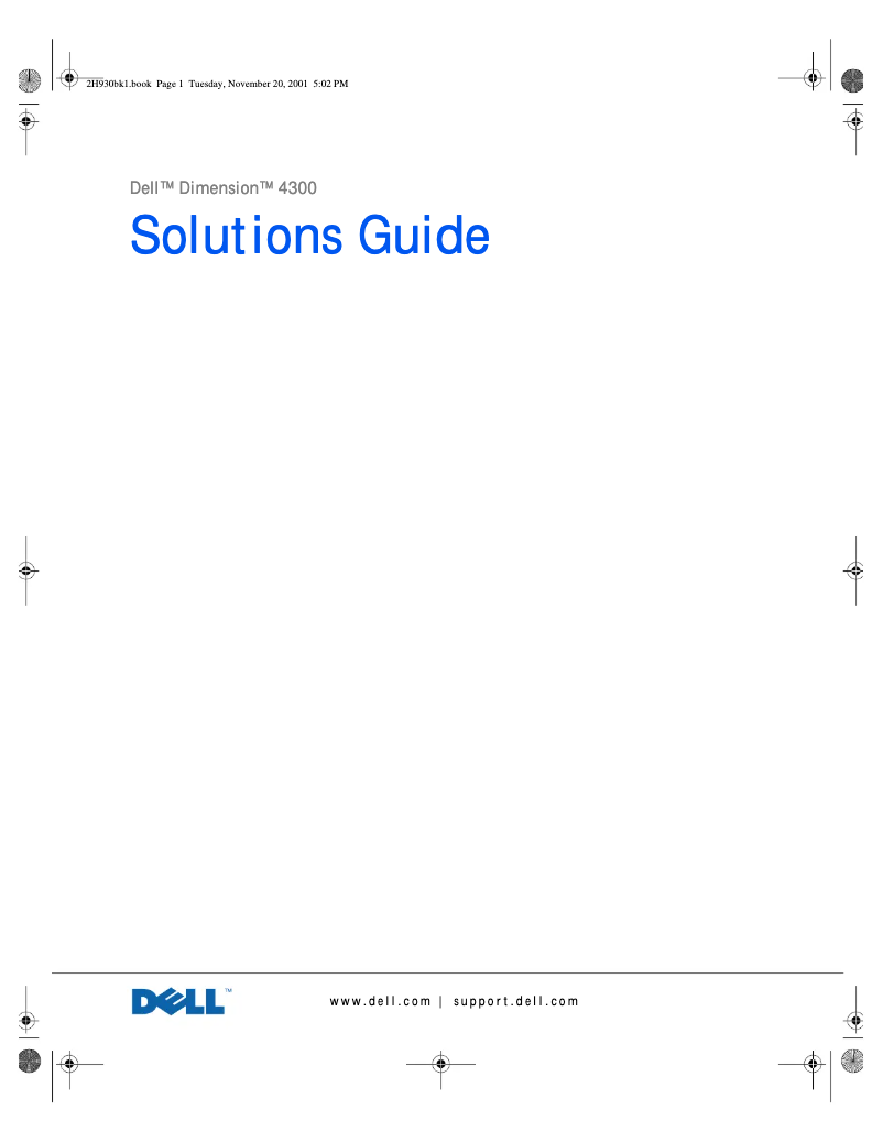 Page 1 de la notice Guide d'installation Dell Dimension 4300