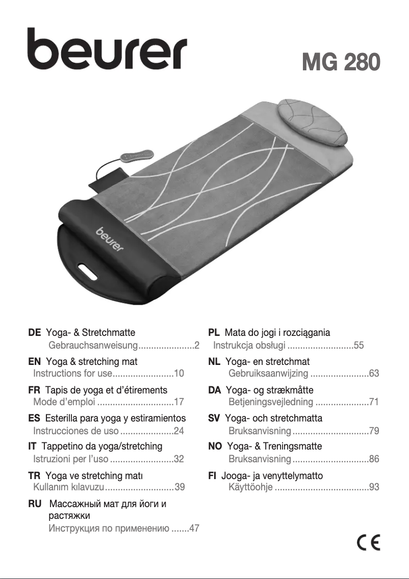 Page 1 de la notice Manuel utilisateur Beurer MG 280