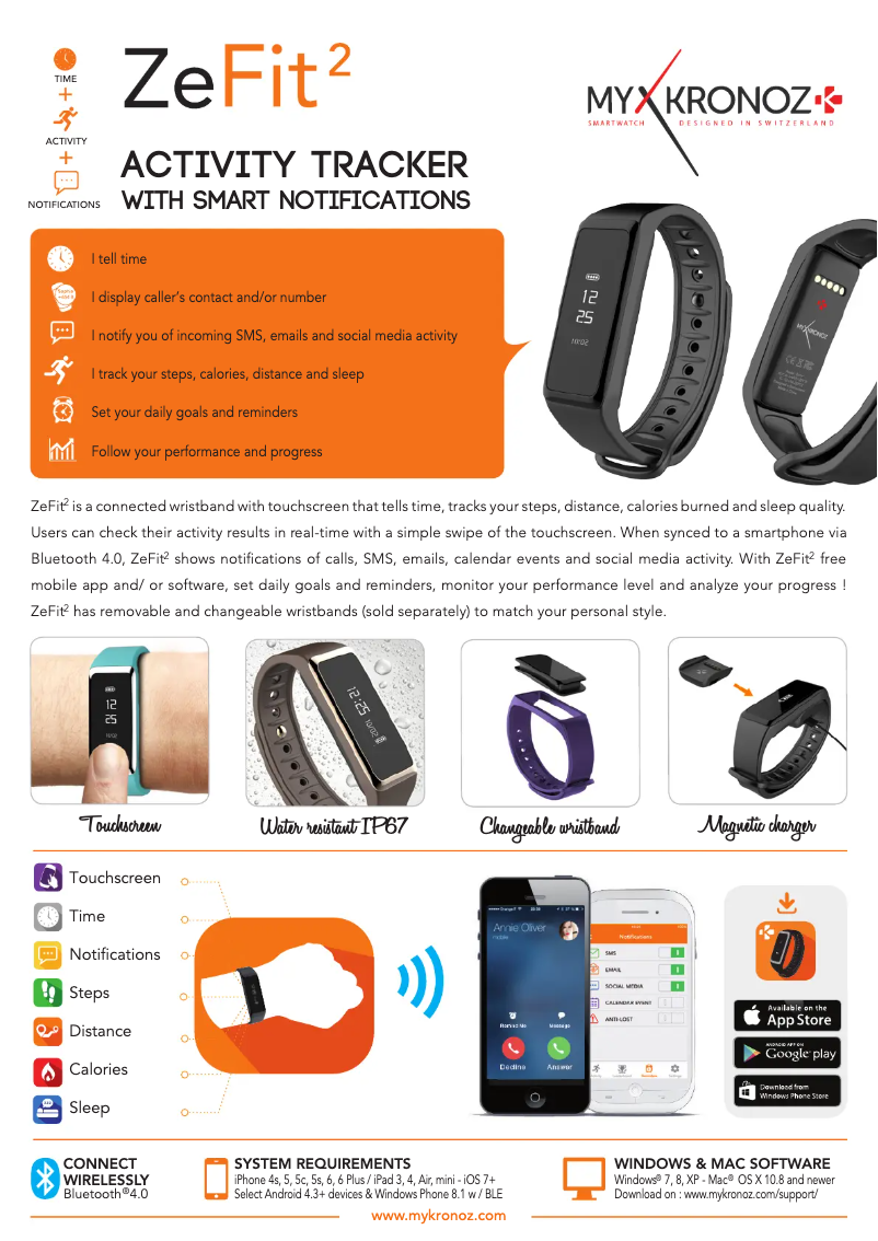 Image de la première page du manuel de l'appareil ZeFit 2