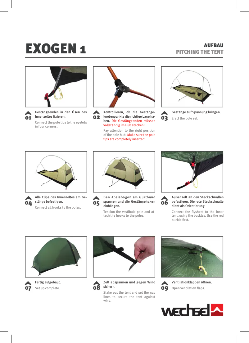 Page n°1 - Manuel utilisateur Wechsel Exogen 1