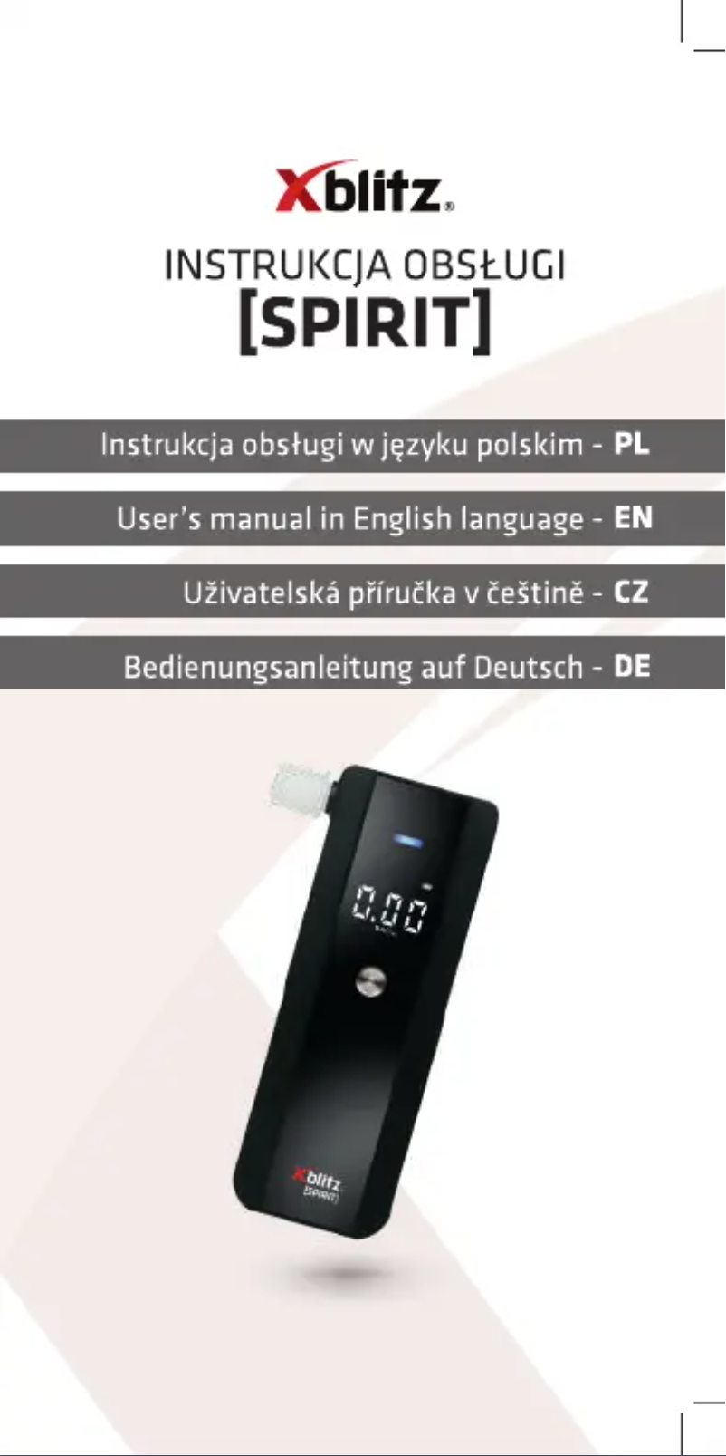 Image de la première page du manuel de l'appareil Spirit