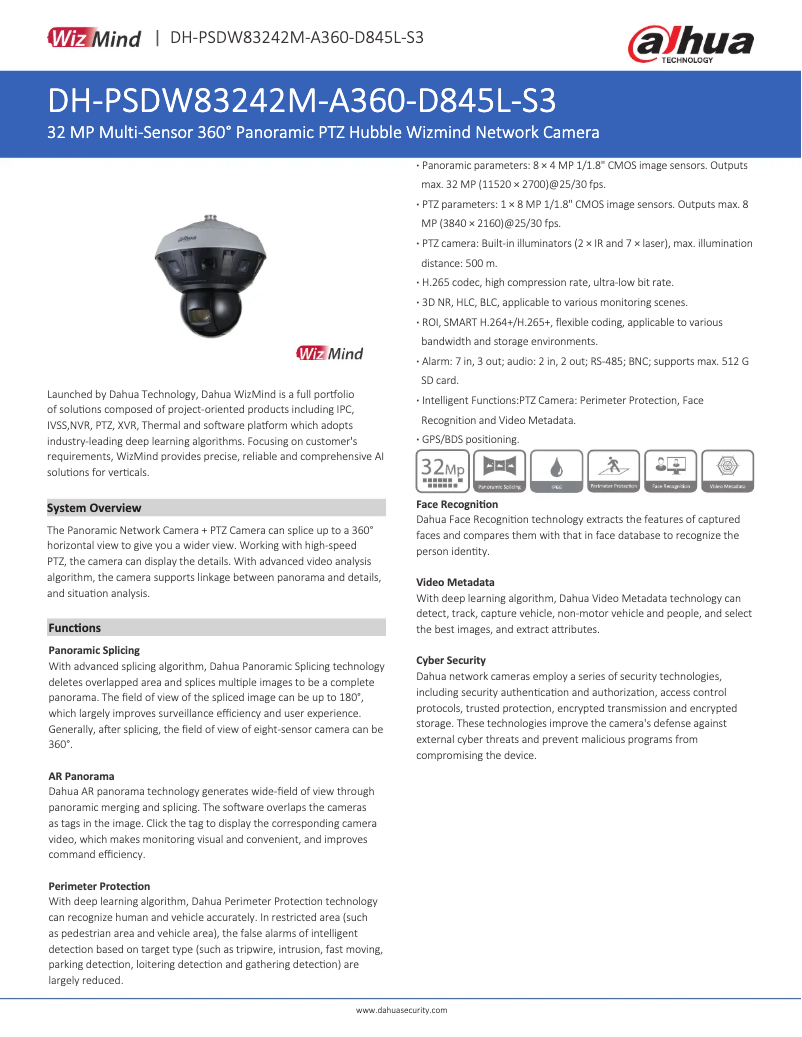 Page n°1 - Fiche technique Dahua Technology PSDW83242M-A360-D845L-S3