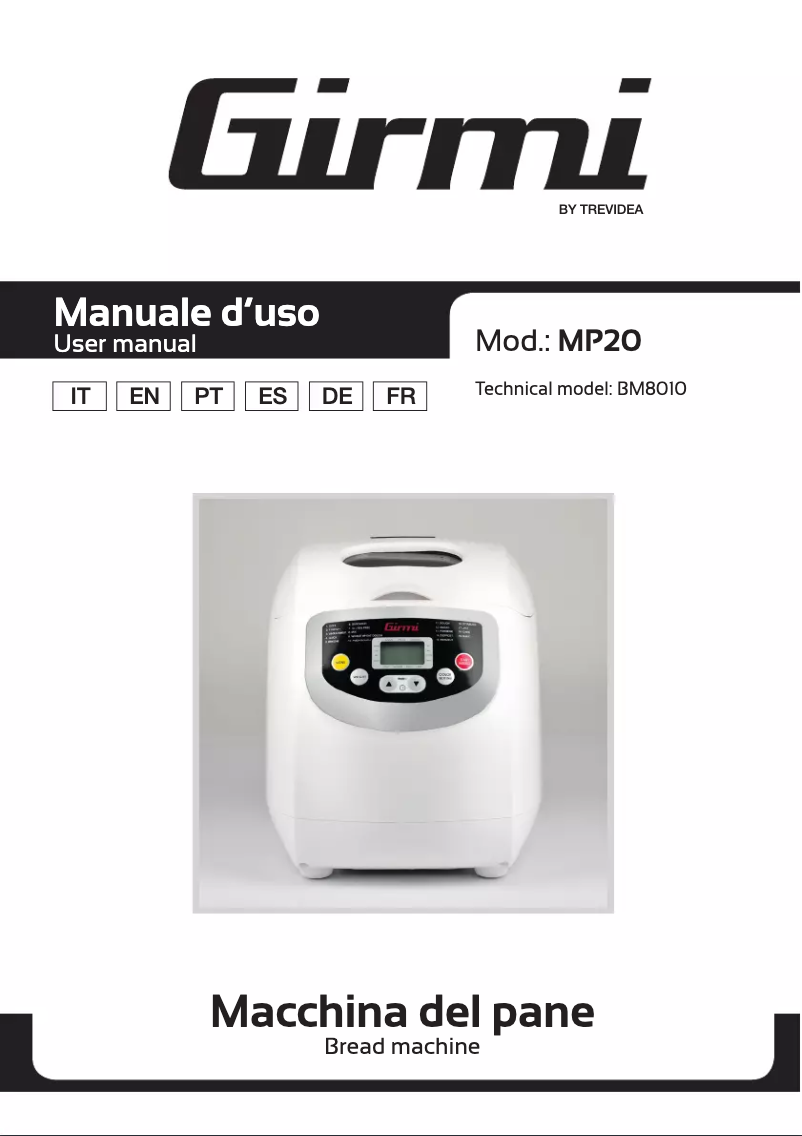 Page n°1 - Manuel utilisateur Girmi MP20