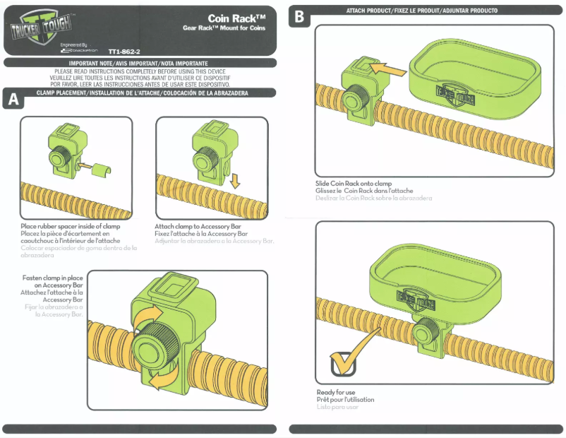 Image de la première page du manuel de l'appareil Coin Rack TT1-862-2