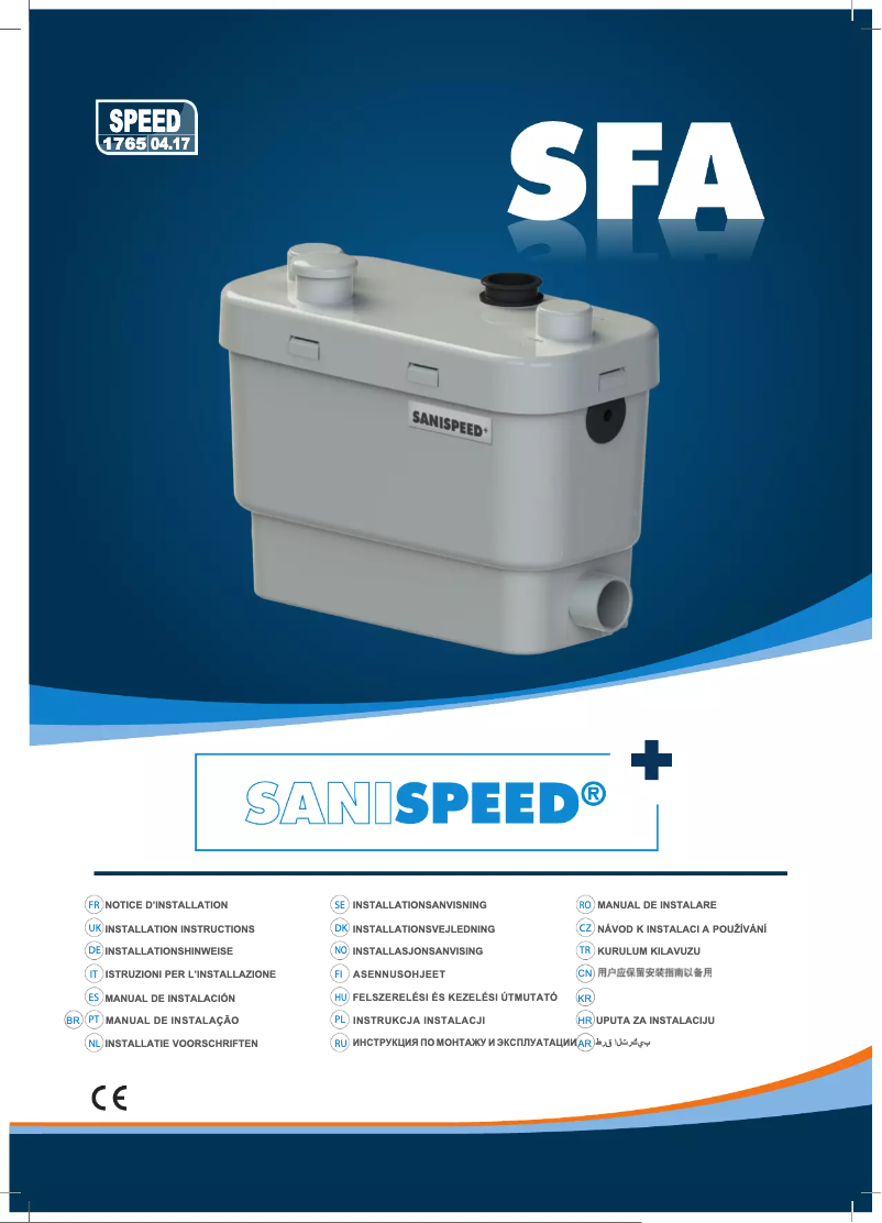 Page n°1 - Manuel utilisateur Sanibroyeur SaniSpeed+