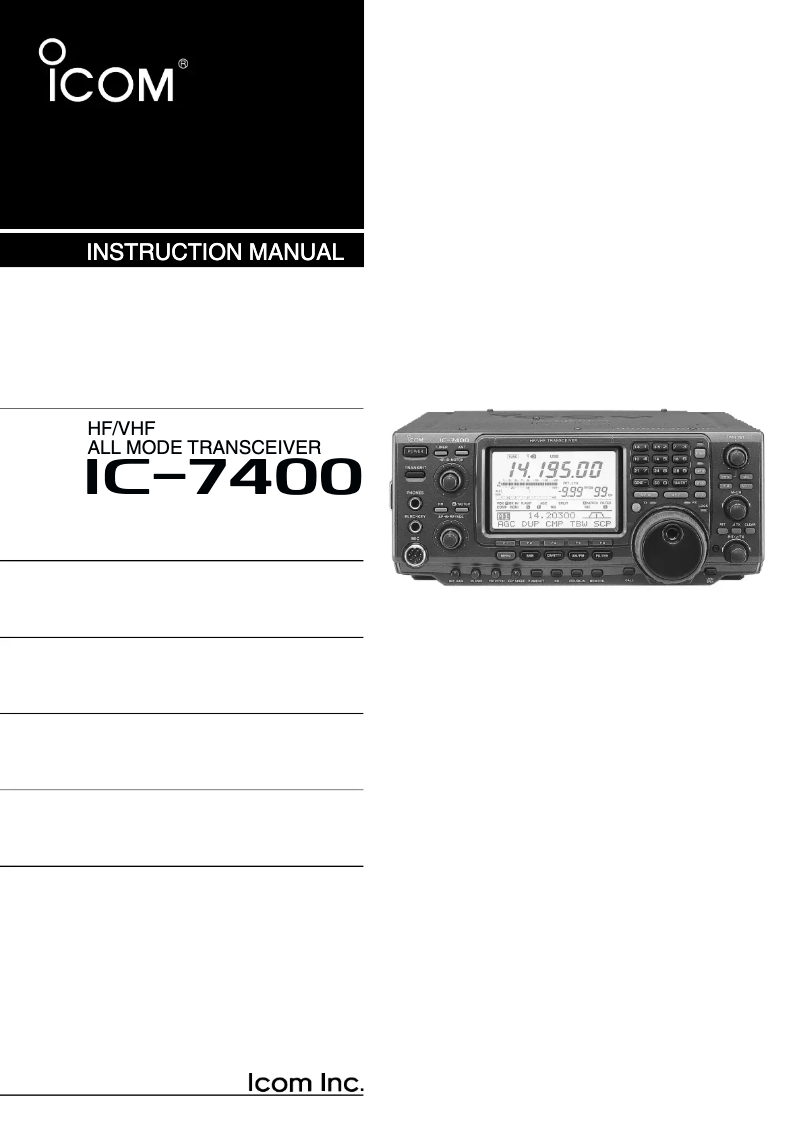 Page n°1 - Manuel utilisateur ICOM IC-7400