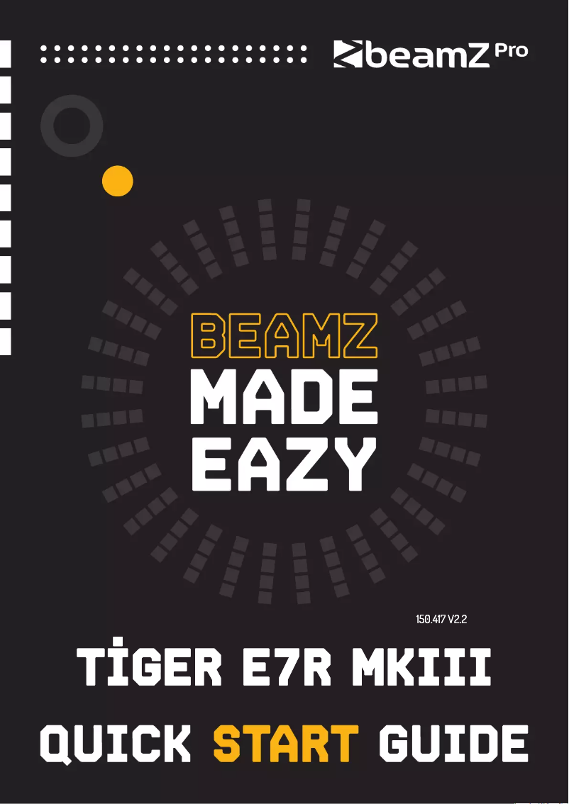 Página 1 del manual Guía de inicio rápido BeamZ Tiger E7R MK