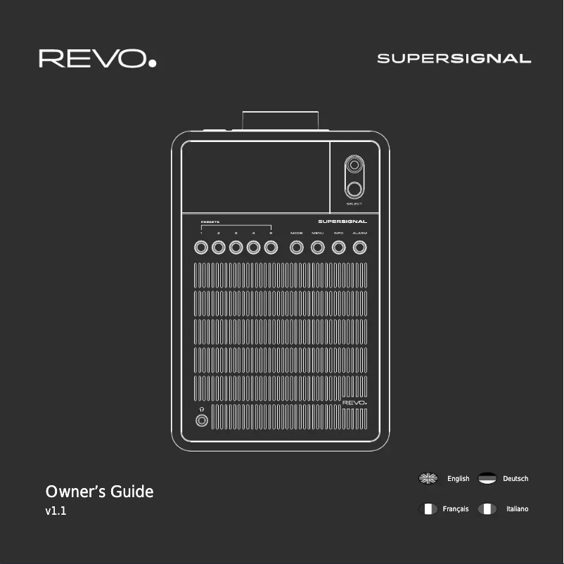 Page 1 de la notice Manuel utilisateur REVO SuperSignal