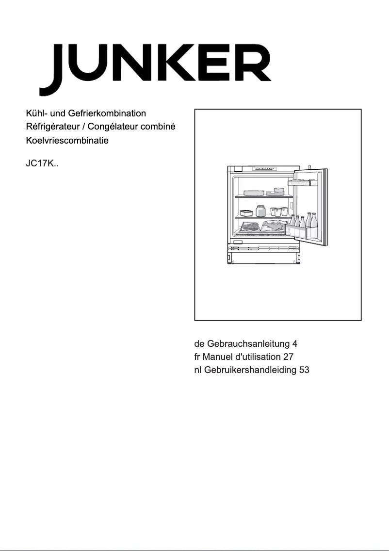 Page n°1 - Manuel utilisateur Junker JC17KBFE0