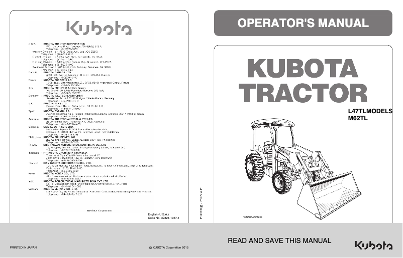 Página 1 del manual Manual de usuario Kubota L47TL