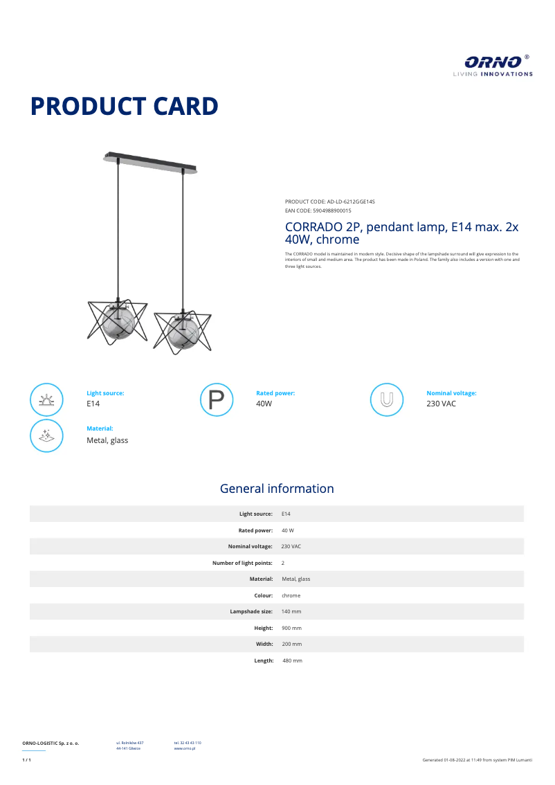 Image de la première page du manuel de l'appareil AD-LD-6212GGE14S