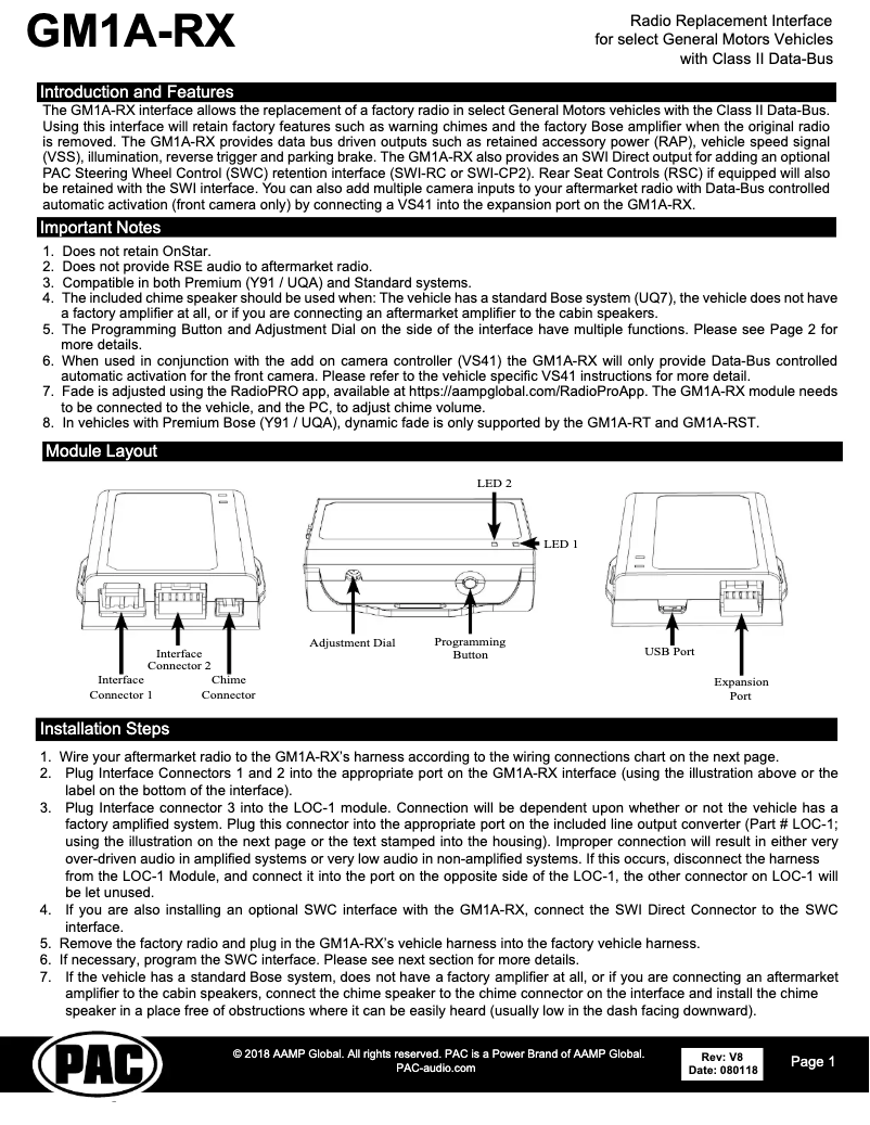 Imagen de la primera página del manual del dispositivo GM1A-RX