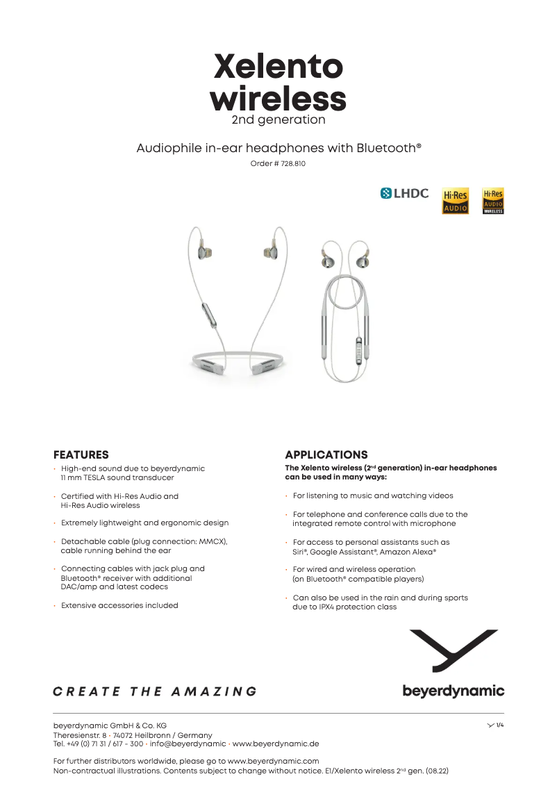 Image de la première page du manuel de l'appareil Xelento Wireless