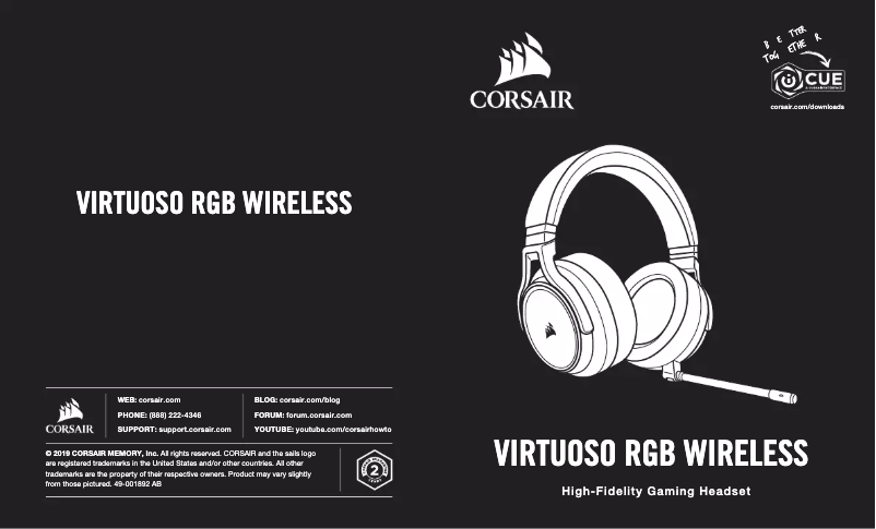 Page 1 de la notice Manuel utilisateur Corsair Virtuoso RGB Wireless