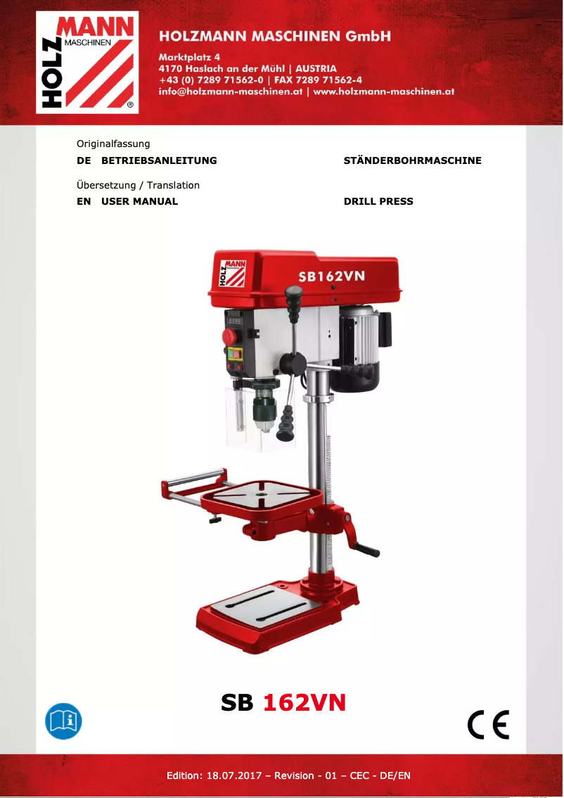 Page n°1 - Manuel utilisateur Holzmann SB 162VN