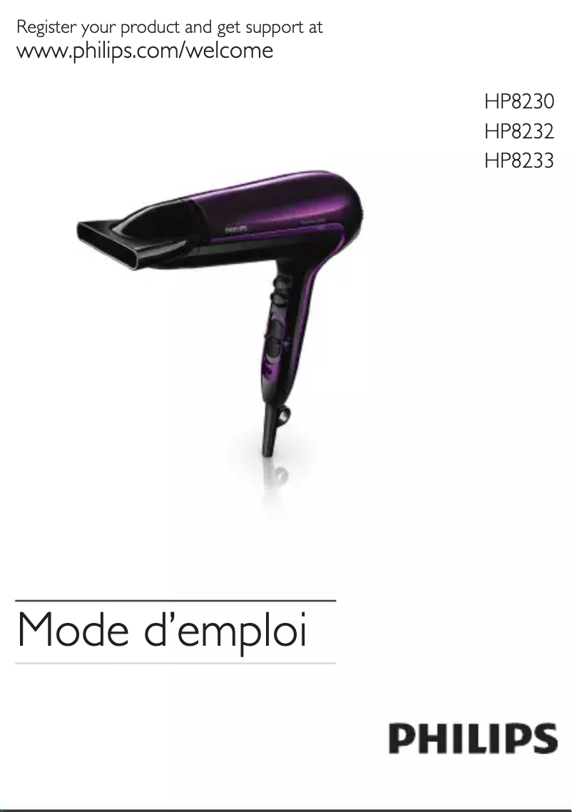 Imagen de la primera página del manual del dispositivo DryCare Advanced HP8232