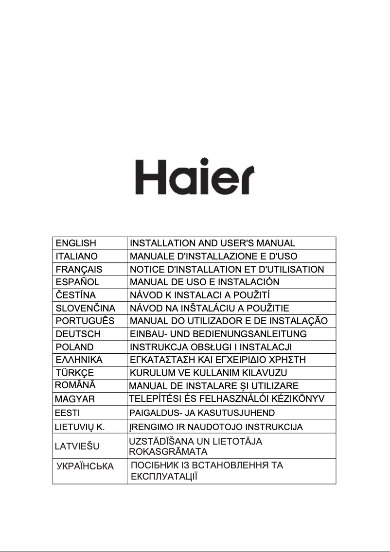 Image de la première page du manuel de l'appareil HADG6CBS4BWIFI