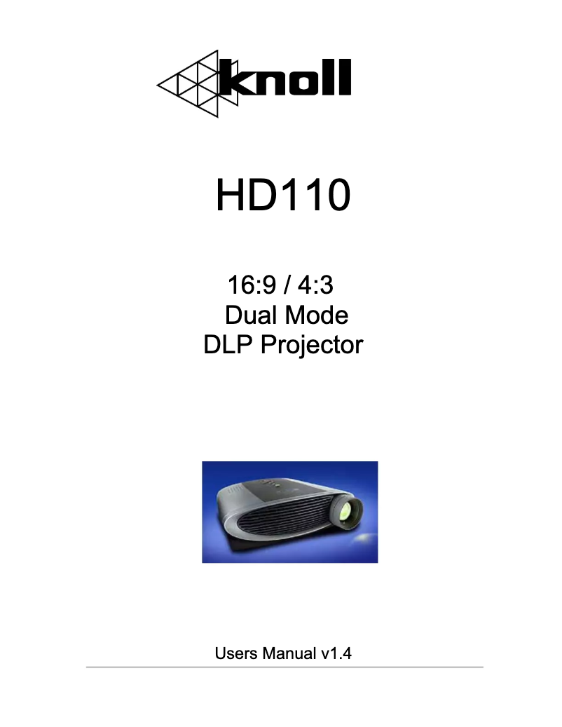 Imagen de la primera página del manual del dispositivo HD110