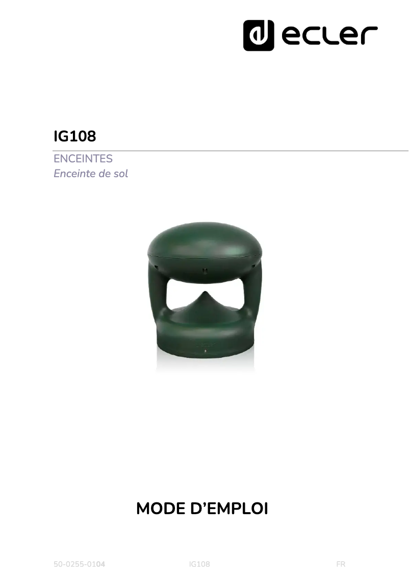 First page image of the manual for IG108