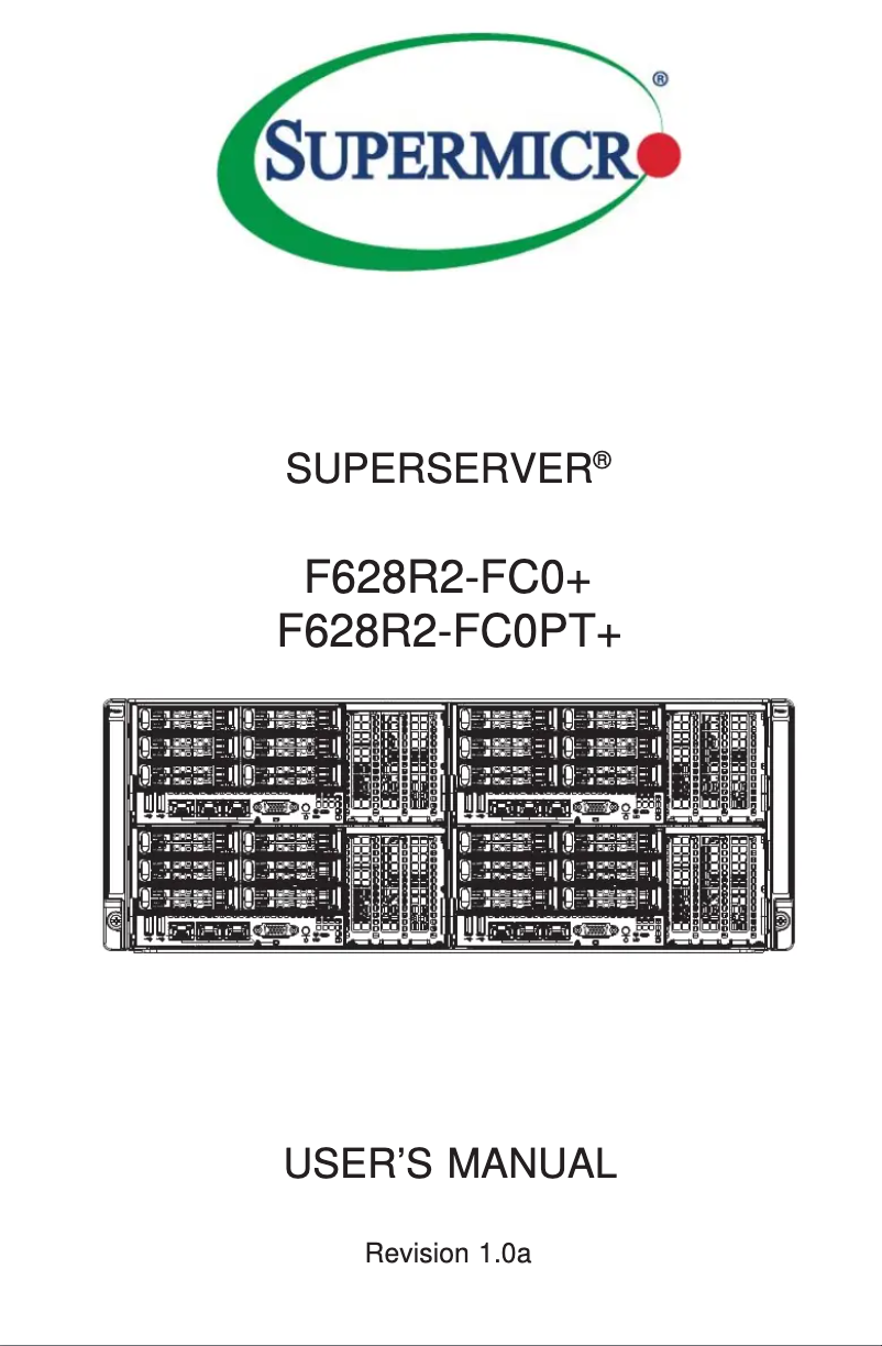 Image de la première page du manuel de l'appareil SuperServer F628R2-FC0PT+