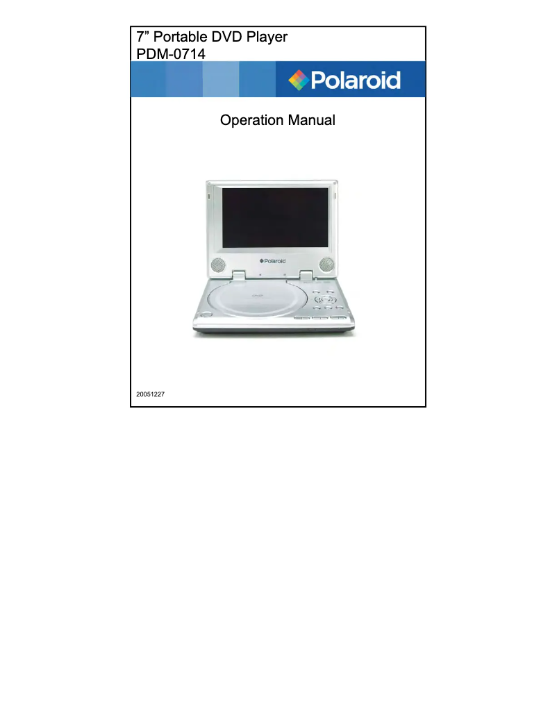 Image de la première page du manuel de l'appareil PDM-0714