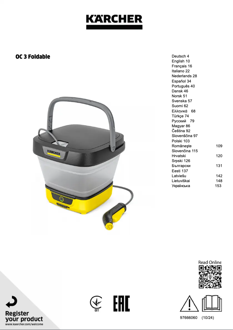 Página 1 del manual Manual de usuario Kärcher OC 3 Foldable