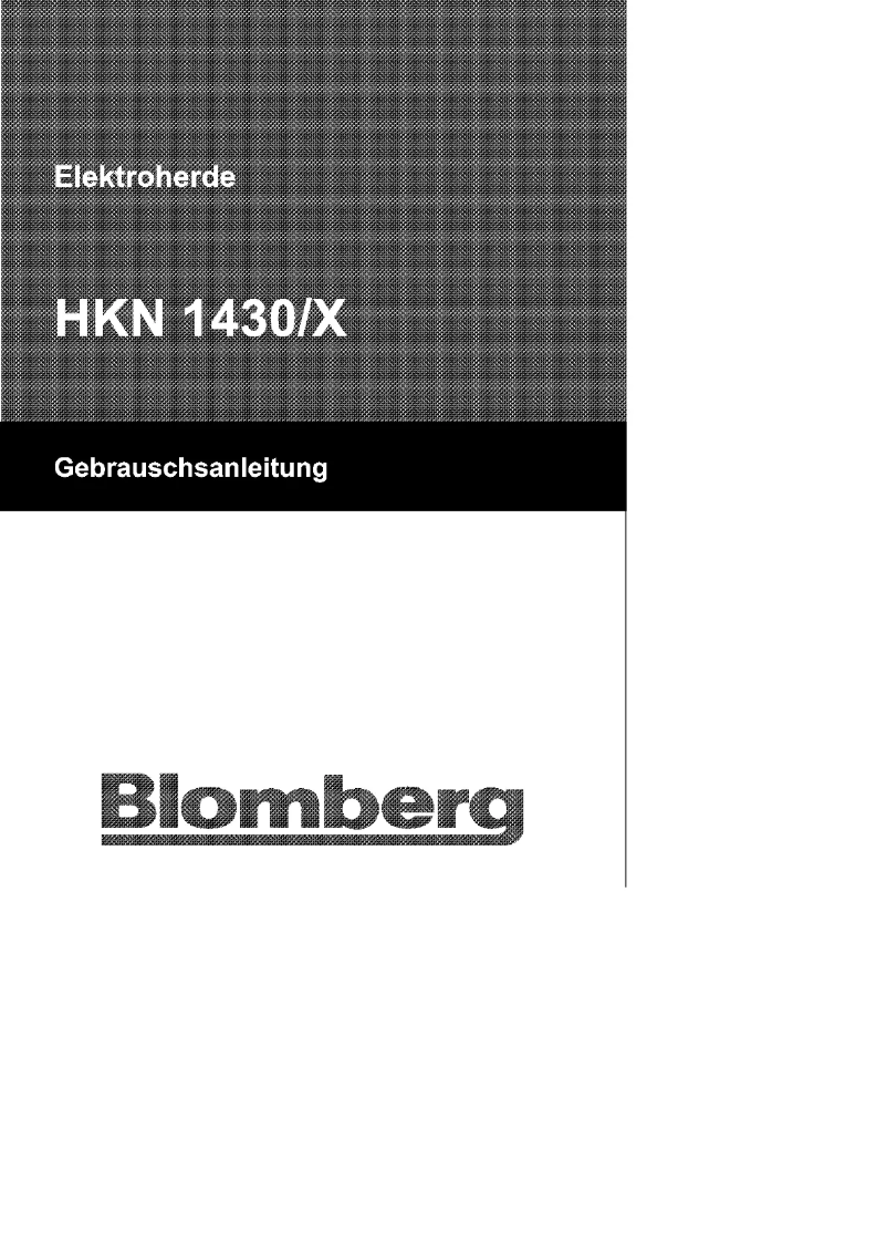 Page n°1 - Manuel utilisateur Blomberg HKN 1430X