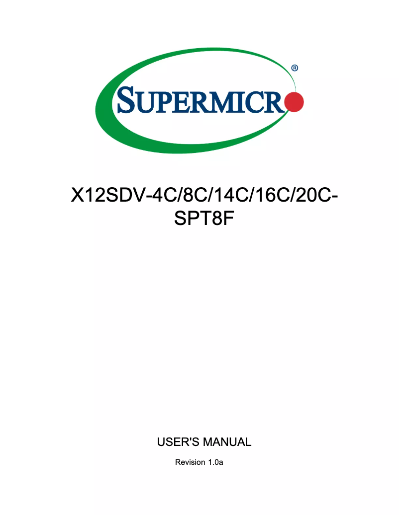 Image de la première page du manuel de l'appareil X12SDV-4C-SPT8F
