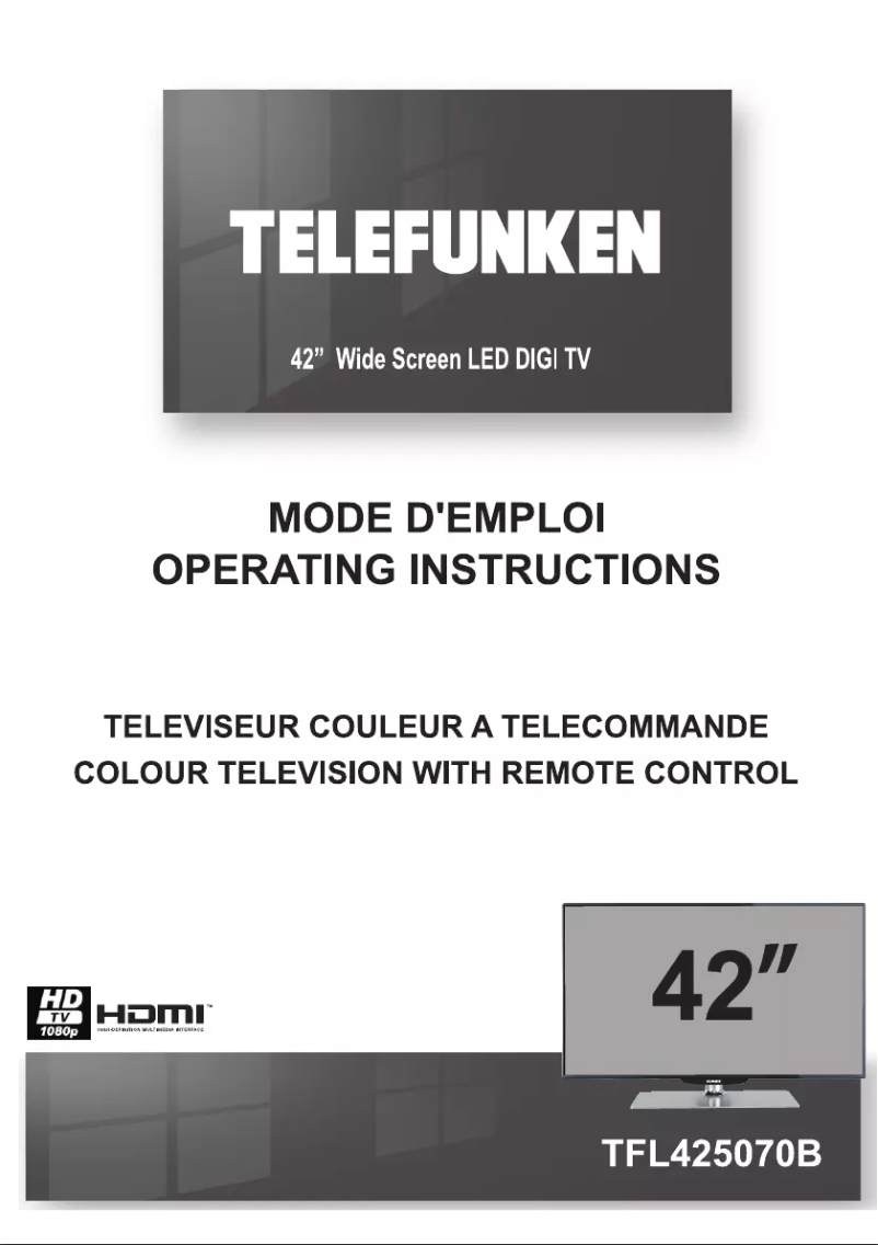 Image de la première page du manuel de l'appareil TFL425070B