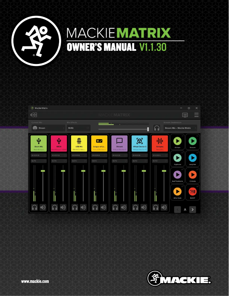 Page 1 de la notice Manuel utilisateur Mackie MainStream