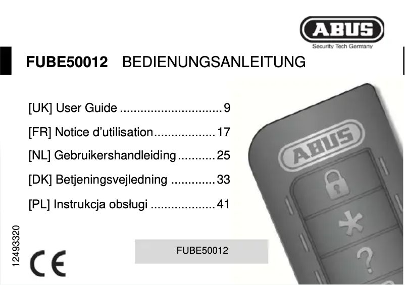 Image de la première page du manuel de l'appareil FUBE50012