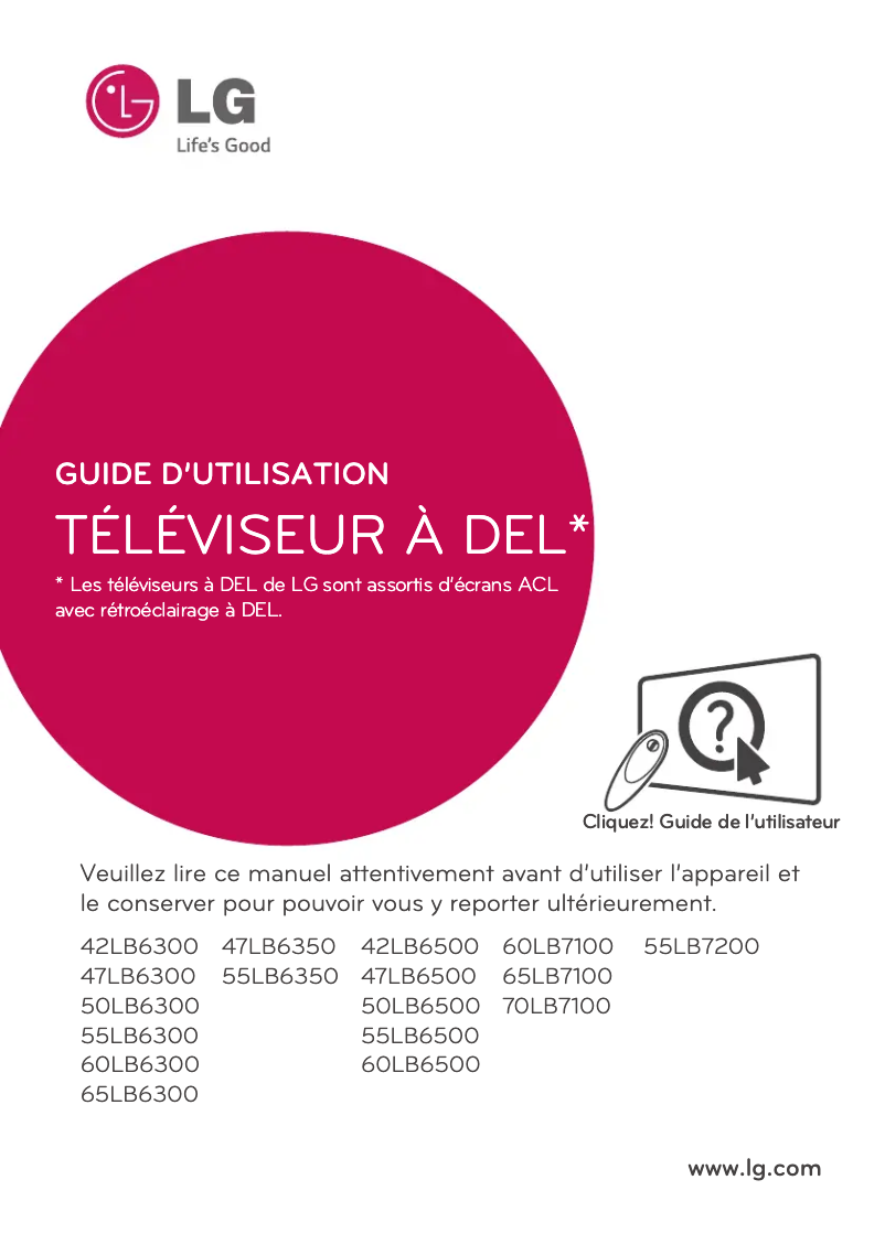 Image de la première page du manuel de l'appareil 70LB7100