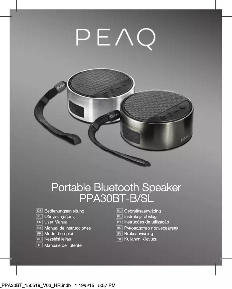 Page 1 of the manual User Manual PEAQ PPA30BT-B
